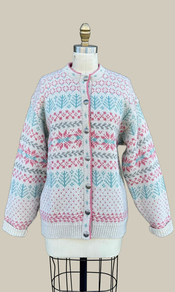 VINTAGE L.L. BEAN 80s/90s Wool Pastel Sweater • Med. to Lg.