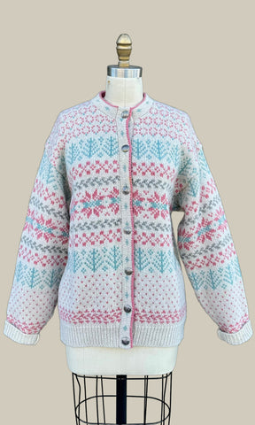 VINTAGE L.L. BEAN 80s/90s Wool Pastel Sweater • Med. to Lg.