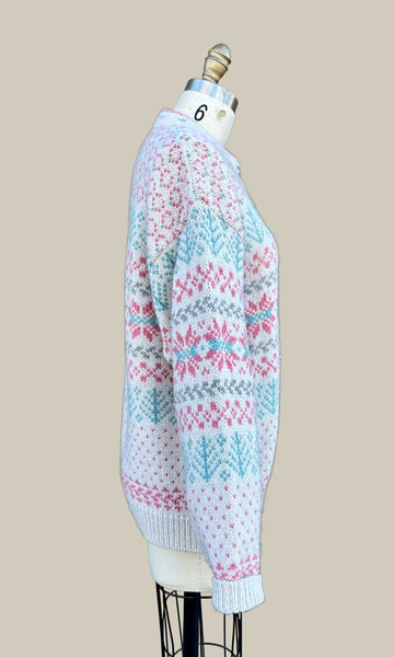 VINTAGE L.L. BEAN 80s/90s Wool Pastel Sweater • Med. to Lg.