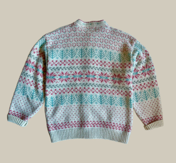 VINTAGE L.L. BEAN 80s/90s Wool Pastel Sweater • Med. to Lg.