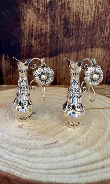 WATERING FLOWER VASE Statement Earrings