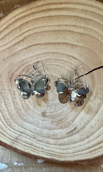 TURQUOISE BUTTERFLY WINDCHIMES Sterling Silver Earrings