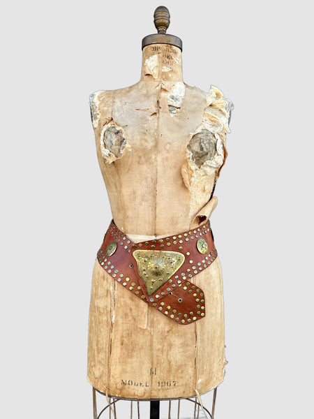 MOROCCAN BELT Large Thick Tan Leather Belt