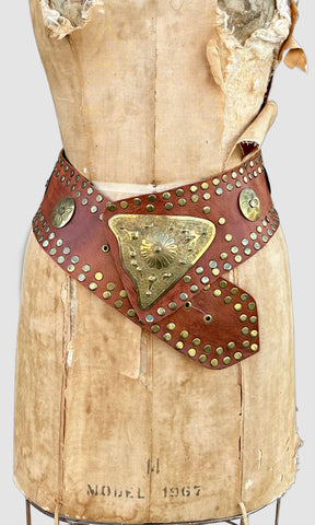 MOROCCAN BELT Large Thick Tan Leather Belt
