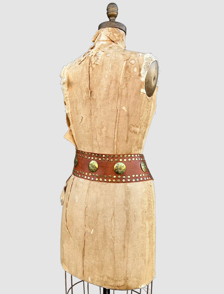 MOROCCAN BELT Large Thick Tan Leather Belt