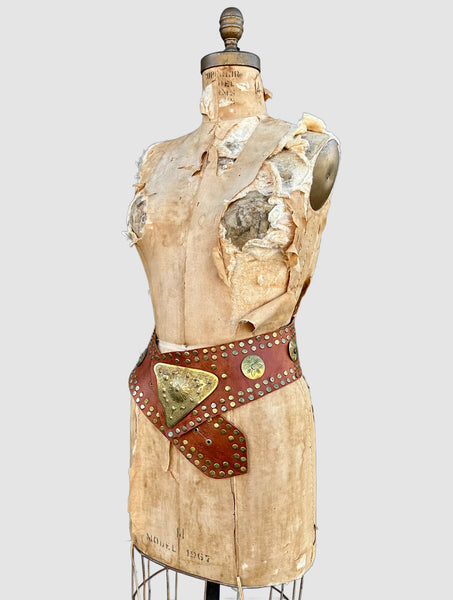 MOROCCAN BELT Large Thick Tan Leather Belt