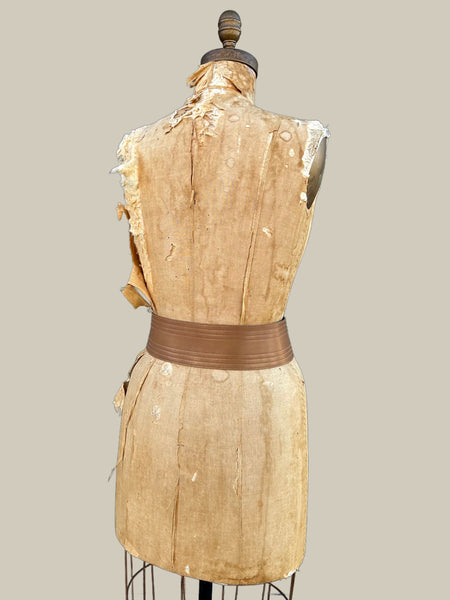 YVES SAINT LAURENT Thick Tan And Brown Leather Belt