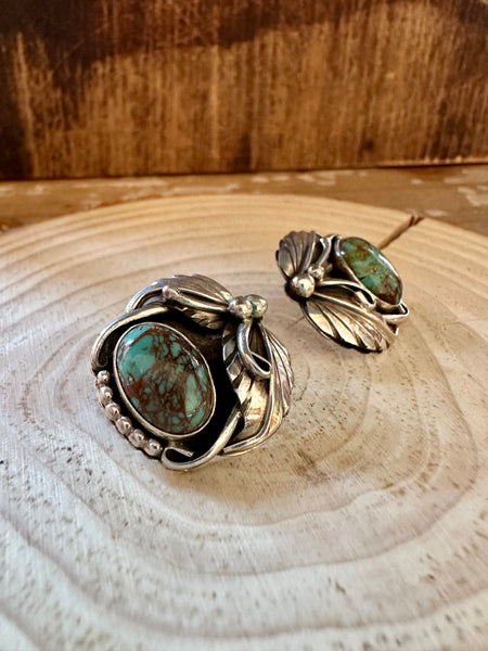 MARY ELLEN SHADOWBOX Turquoise and Sterling Silver Earrings