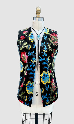 A. KALLINS 1960s Vintage Tapestry Vest • Sm. to Med.
