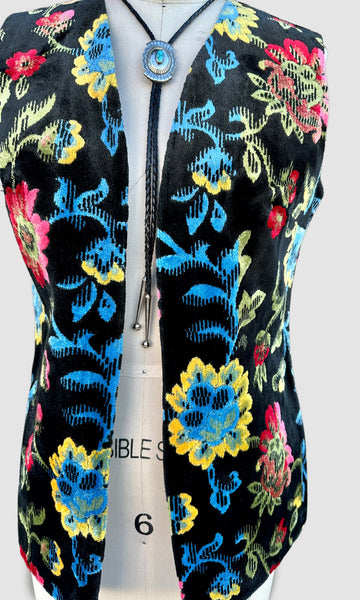 A. KALLINS 1960s Vintage Tapestry Vest • Sm. to Med.