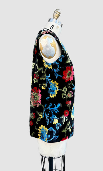 A. KALLINS 1960s Vintage Tapestry Vest • Sm. to Med.