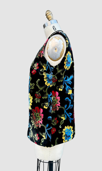 A. KALLINS 1960s Vintage Tapestry Vest • Sm. to Med.