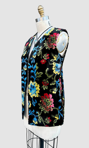 A. KALLINS 1960s Vintage Tapestry Vest • Sm. to Med.