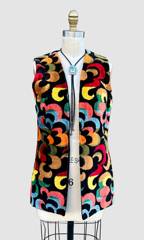 ALADDIN PSYCHEDELIC 60s/70s Vintage Tapestry Vest • Sm. to Med.