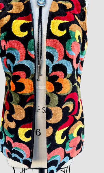 ALADDIN PSYCHEDELIC 60s/70s Vintage Tapestry Vest • Sm. to Med.