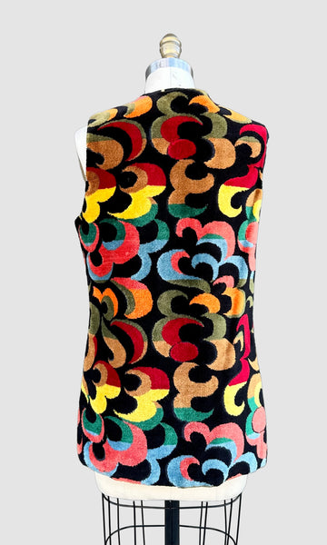 ALADDIN PSYCHEDELIC 60s/70s Vintage Tapestry Vest • Sm. to Med.