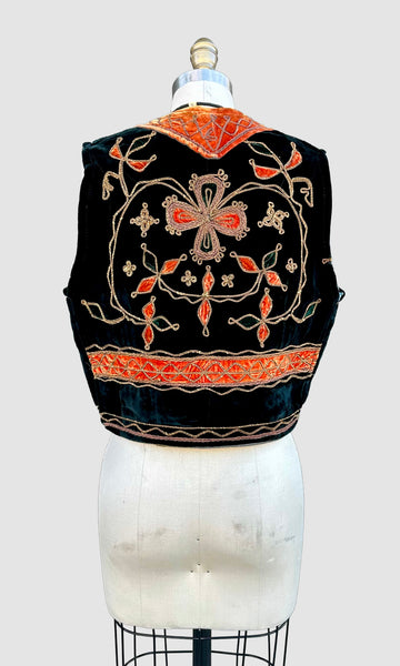 VINTAGE TURKISH OTTOMAN Embroidered 50s/60s Vest • Sm. to Med.