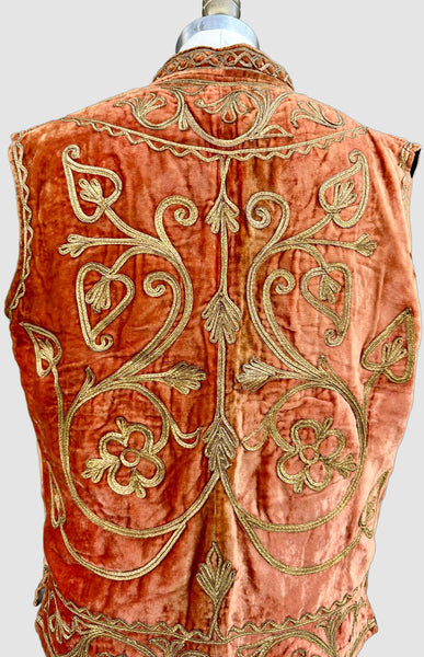 VINTAGE AFGHAN Embroidered 40s/50s Vest • Medium