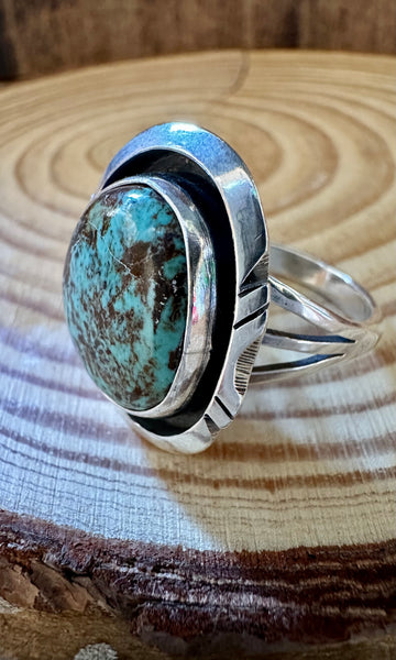 MARVEL SHADOWBOX Silver & Turquoise Ring • Size 9 1/2