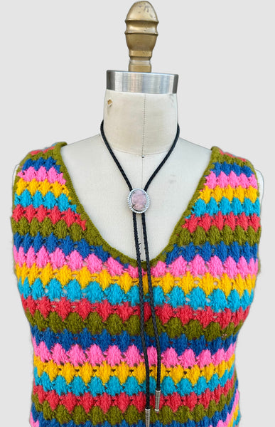 CROCHET Vintage 70s Knit Tank Top • Medium