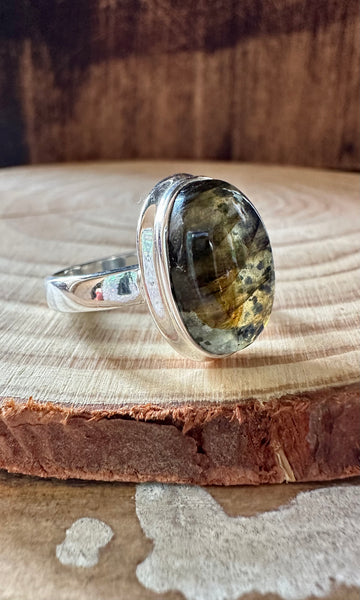 MERMAID LABRADORITE Sterling Silver Ring • Size 7