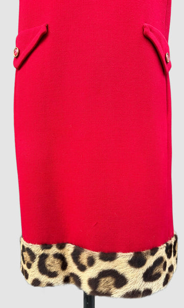 DON LOPER Beverly Hills Vintage 50s Fur Trim Dress and Coat Set • Large