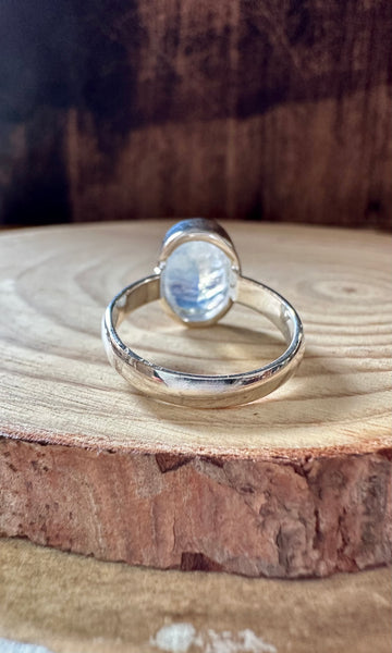 NEPTUNE MOONSTONE Sterling Silver Ring • Size 7