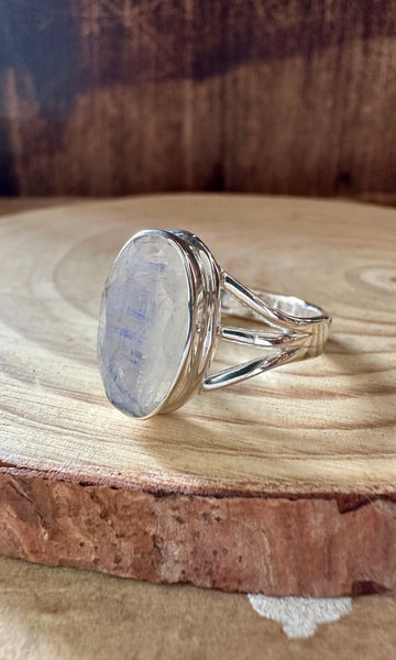 NARIA MOONSTONE Sterling Silver Ring • Size 11