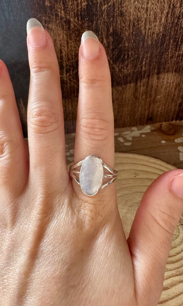 NARIA MOONSTONE Sterling Silver Ring • Size 11