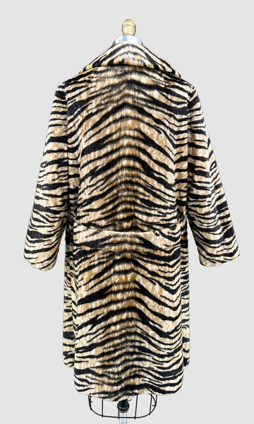 DAKAR Styled By Fairmoor Vintage 60s Faux Tiger Print Coat • Medium