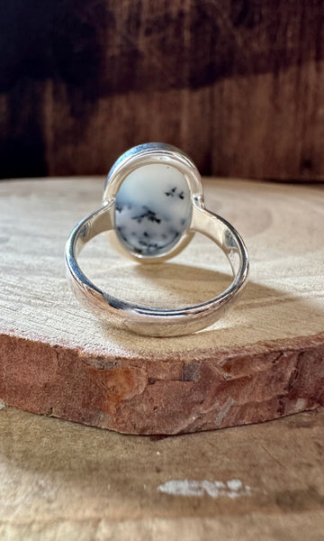 WHIMSY DENDRITIC OPAL Sterling Silver Ring • Size 9