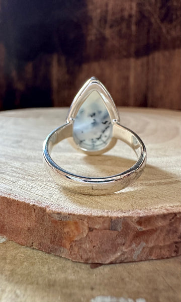 FOREST DENDRITIC OPAL Sterling Silver Ring • Size 8