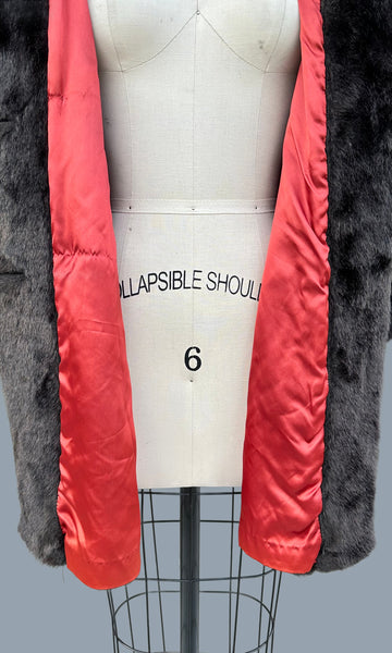 VINTAGE RICH CHOCOLATE 60s/70s Faux Fur Coat • Small