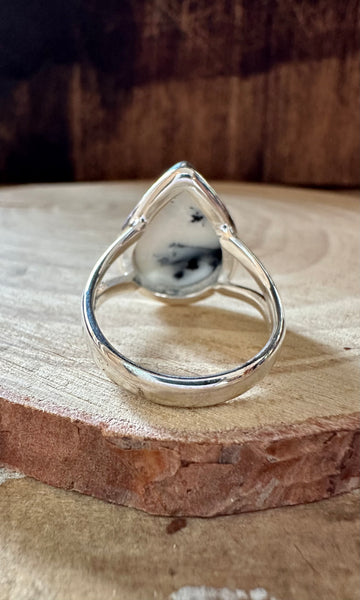 WOODLAND DENDRITIC OPAL Sterling Silver Ring • Size 8