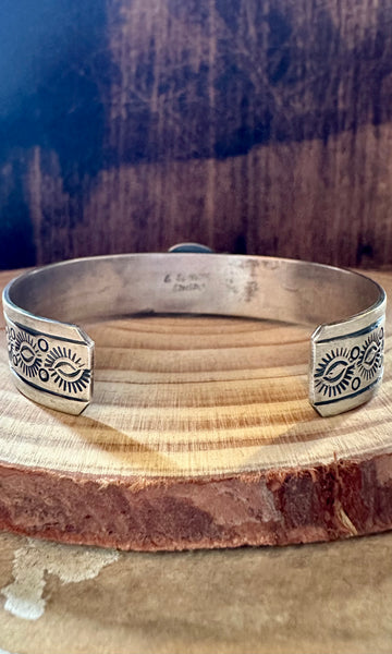 GREEN ENVY Vintage Turquoise & Sterling Silver Cuff • 30g