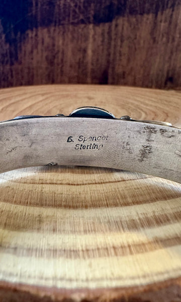 GREEN ENVY Vintage Turquoise & Sterling Silver Cuff • 30g