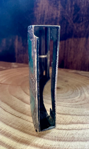 VINTAGE MEXICAN SILVER & Turquoise Inlay Belt Buckle