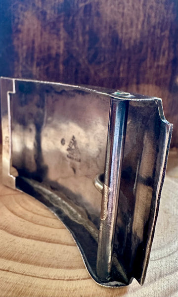 VINTAGE MEXICAN SILVER & Turquoise Inlay Belt Buckle