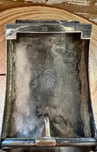 VINTAGE MEXICAN SILVER & Turquoise Inlay Belt Buckle