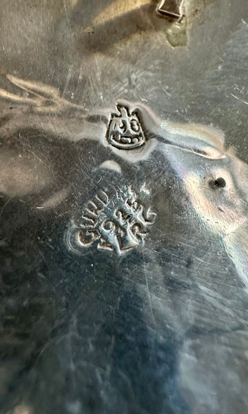 VINTAGE MEXICAN SILVER & Turquoise Inlay Pendant/Pin