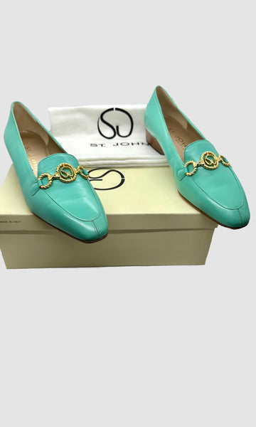 ST. JOHN TURQUOISE LOAFERS • Women's size US 7.5