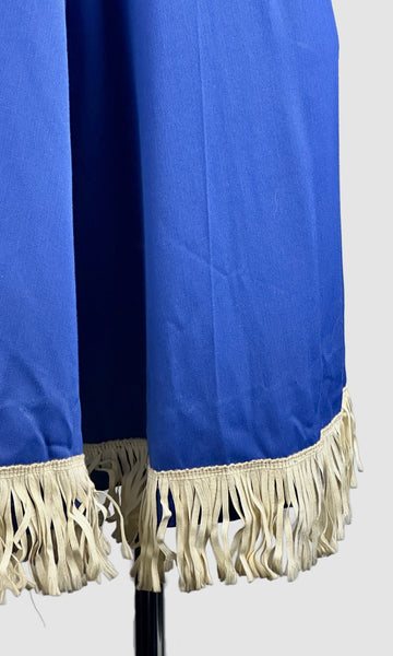 RODEO QUEEN 40s Blue Gabardine Culottes with Fringe • Small