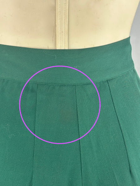 BEST WESTERN 40s Leather Fringe Green Gabardine Culottes • Small