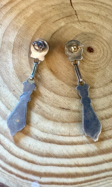 ZUNI SUN DROPS Vintage Silver Stud Earrings JM08