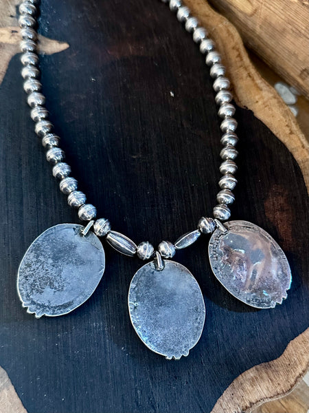 VINTAGE ZUNI Cardinal Bird Inlay Necklace, Multi-Stone Inlay