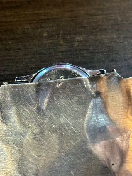 NAVAJO WATCH CUFF Sterling Silver & Turquoise Bracelet JM•18