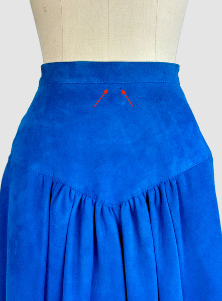 BLUE SUEDE Vintage 80s Maxi Skirt • Small