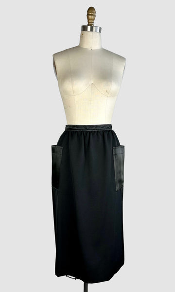 Yves SAINT LAURENT Vintage 80s High Waist Pencil Skirt • Small