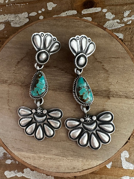 PATRICK YAZZIE Navajo Kingman Turquoise Earrings