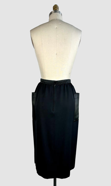 Yves SAINT LAURENT Vintage 80s High Waist Pencil Skirt • Small